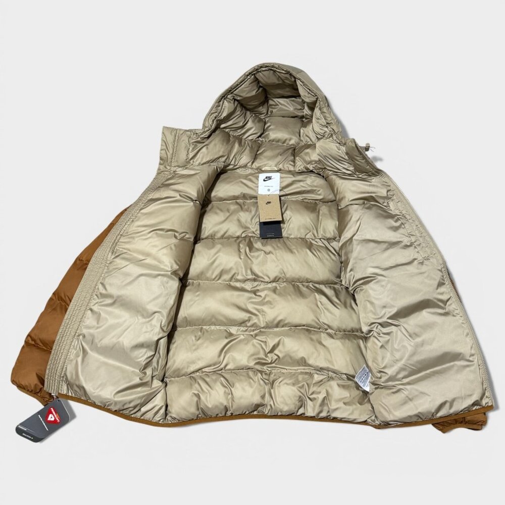 Nike Men's Storm-Fit Water Resistant Hooded Puffer Jacket Khaki Small FB8185-24 - Picture 3 of 16